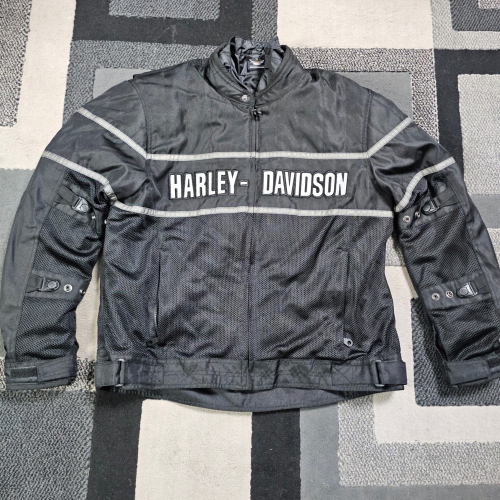 Harley-Davidson Mesh Riding Jacket Mens XL Black Like New 98248-09VM